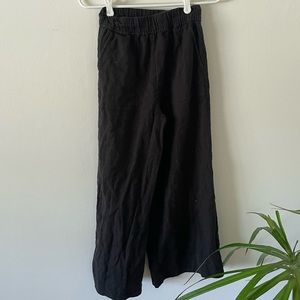 XS Laude the Label Wide Leg black linen pants